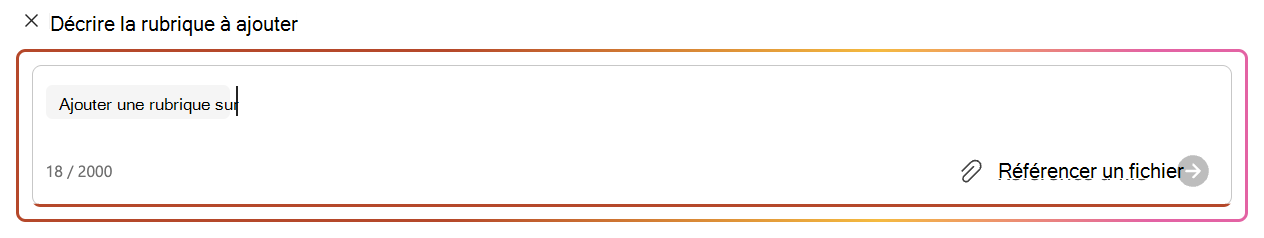 Ajouter une interface de rubrique dans Créer une présentation dans Copilot pour PowerPoint