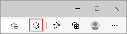 Tvarkykite plėtinius "Microsoft Edge" naršyklės juostoje.